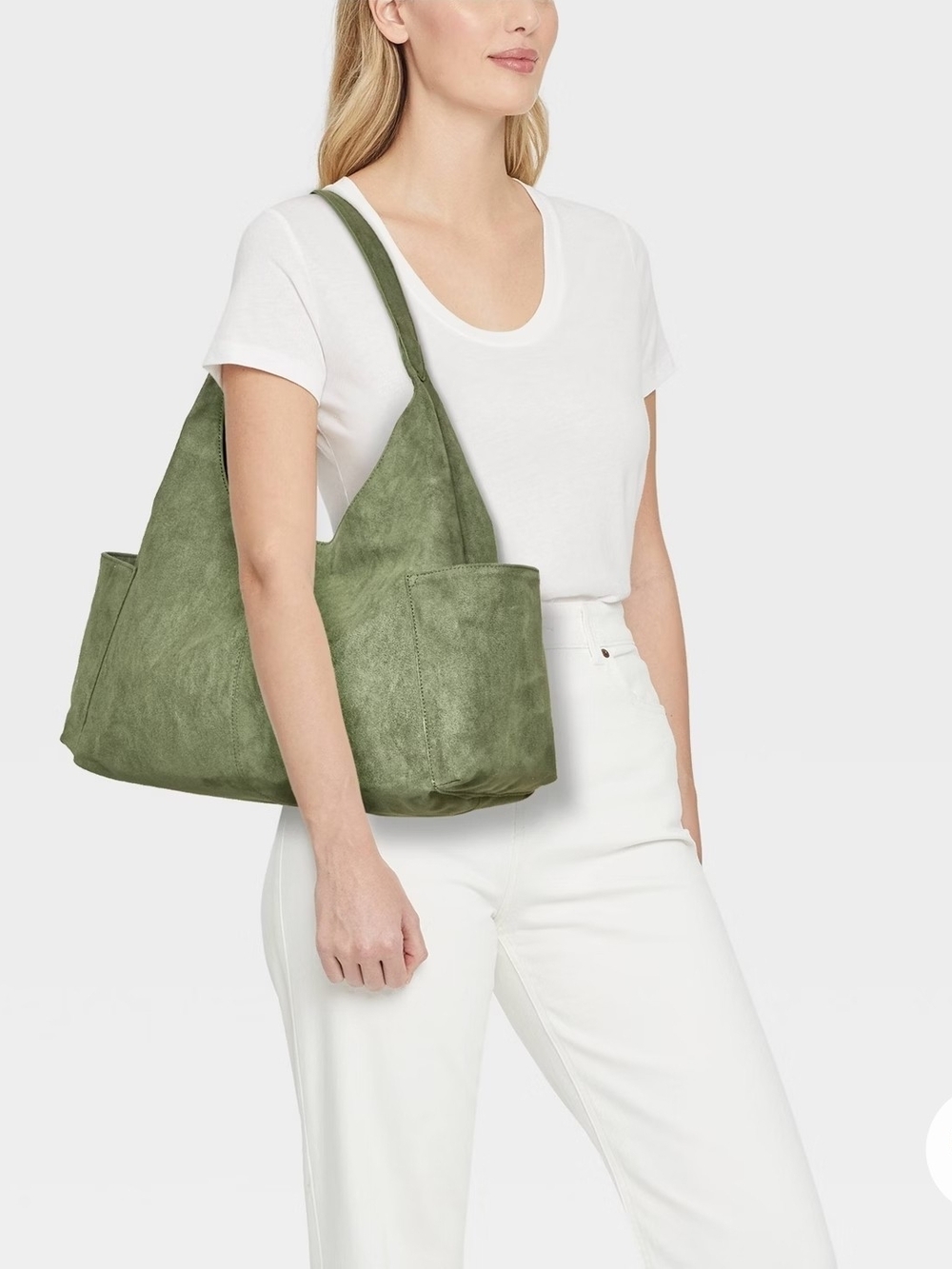 Wild Fable Fake Suede Xl Pocket Shoulder Bag - Picture 3 of 5